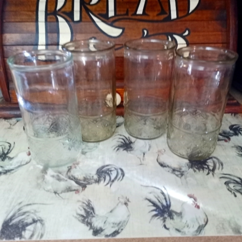 Set Of 4 Vintage Jelly Glasses